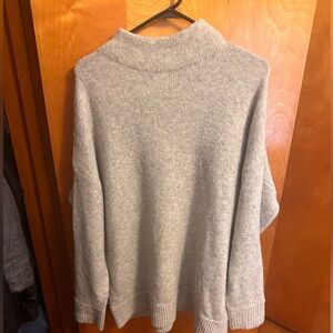 For the republic grey mock neck sweater